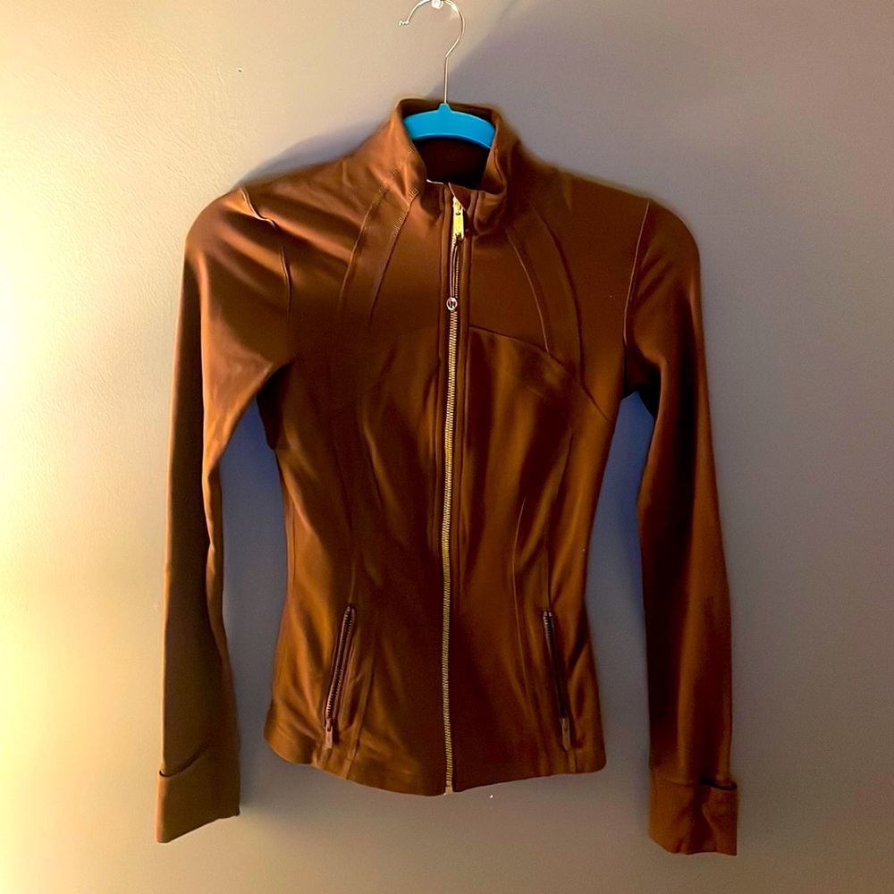 Brown lululemon define jacket size 2 with gold zipper. Only worn once